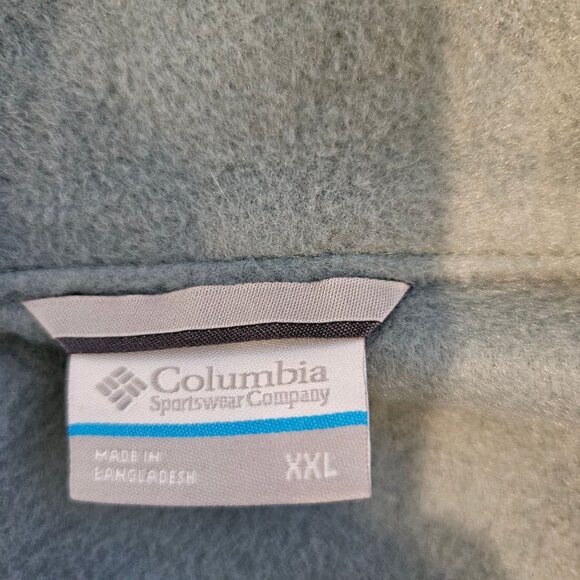 Columbia Fleece full zip jacket Mens XXL Blue zip pockets high neck Outdoor Gorp - Picture 10 of 13